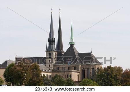 Cathedral Of The Blessed Virgin (Notre Dame Cathedral), Luxembourg View Large Photo Image Stock Image - Cathedral Of The Blessed Virgin (Notre Dame Cathedral), Luxembourg. Fotosearch