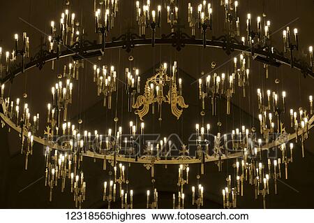 Stock Photograph - Chandelier in Saint Gregory the Illuminator Cathedral; Yerevan, Armenia. Fotosearch