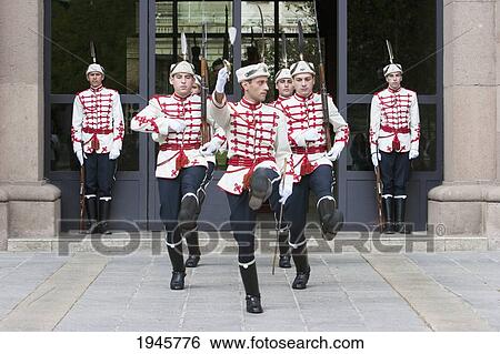 Changing Of The Guards At The Presidency, Sofia, Bulgaria View Large Photo Image Stock Photograph - Changing Of The Guards At The Presidency, Sofia, Bulgaria. Fotosearch
