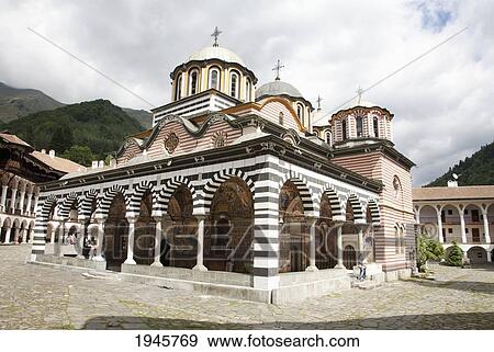 Stock Photo - Church Of The Nativity Of The Virgin, Rila Monastery, Blagoevgrad, Bulgaria. Fotosearch