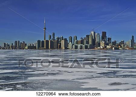 City skyline in winter from Ward's Island; Toronto, Ontario, Canada View Large Photo Image Picture - City skyline in winter from Ward's Island; Toronto, Ontario, Canada. Fotosearch