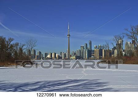 City skyline in winter from Ward's Island; Toronto, Ontario, Canada View Large Photo Image Stock Image - City skyline in winter from Ward's Island; Toronto, Ontario, Canada. Fotosearch