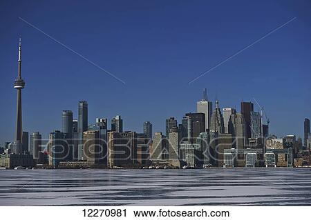 City skyline in winter from Ward's Island; Toronto, Ontario, Canada View Large Photo Image Stock Image - City skyline in winter from Ward's Island; Toronto, Ontario, Canada. Fotosearch