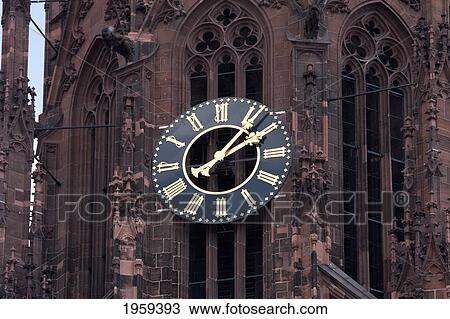 Clock On Cathedral Of Saint Bartholomew In Frankfurt Am Main, Germany View Large Photo Image Stock Image - Clock On Cathedral Of Saint Bartholomew In Frankfurt Am Main, Germany. Fotosearch