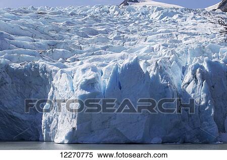 Stock Photography - Close up view of Portage Glacier, Chugach National Forest, Southcentral Alaska, summer. Fotosearch