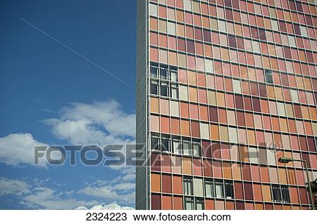 Stock Image - Colorful office tower; Berlin, Germany. Fotosearch