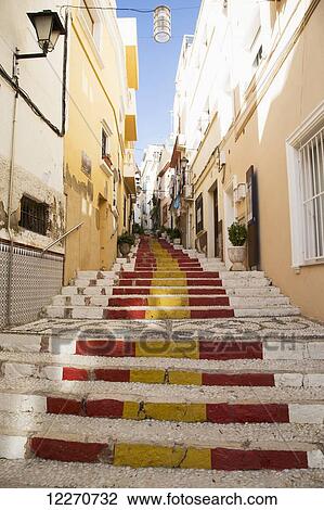 Colourful steps between residential buildings; Altea, Spain View Large Photo Image Stock Image - Colourful steps between residential buildings; Altea, Spain. Fotosearch
