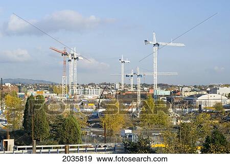 Construction Site Of The 2010 Olympics Athletes Village At False Creek, Vancouver, British Columbia, November 2007 View Large Photo Image Stock Photo - Construction Site Of The 2010 Olympics Athletes Village At False Creek, Vancouver, British Columbia, November 2007. Fotosearch