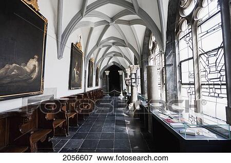 Stock Photo - Corridor Along The Cloister Of Aachen Cathedral, Aachen, Germany. Fotosearch