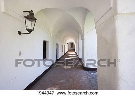 Stock Photo - Corridor Along The Courtyard Of The Estancia Jesús María, Provincia De Córdoba, Argentina. Fotosearch