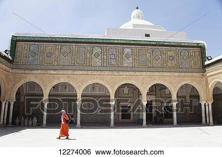Courtyard, Zaouia of Sidi Sahab (Mosque of the Barber); Kairouan, Tunisia View Large Photo Image Stock Photograph - Courtyard, Zaouia of Sidi Sahab (Mosque of the Barber); Kairouan, Tunisia. Fotosearch