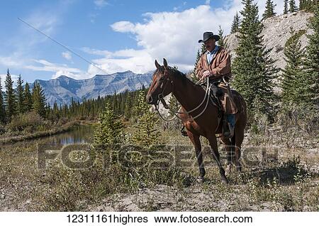 Cowboy and horse, Ya-Ha-Tinda Ranch; Clearwater County, Alberta, Canada View Large Photo Image Stock Photograph - Cowboy and horse, Ya-Ha-Tinda Ranch; Clearwater County, Alberta, Canada. Fotosearch
