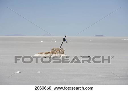 Stock Photo - Cross In The Salar De Uyuni, The World's Largest Salt Flat, Potosi Department, Bolivia. Fotosearch