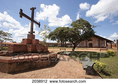 Cross On The Plaza And Jesuit Mission Of Concepcion, Santa Cruz Department, Bolivia View Large Photo Image Stock Image - Cross On The Plaza And Jesuit Mission Of Concepcion, Santa Cruz Department, Bolivia. Fotosearch