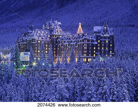 D. Wiggett; Banff Springs Hotel In Winter At Twilight, Banff Np, Ab View Large Photo Image Stock Photograph - D. Wiggett; Banff Springs Hotel In Winter At Twilight, Banff Np, Ab. Fotosearch