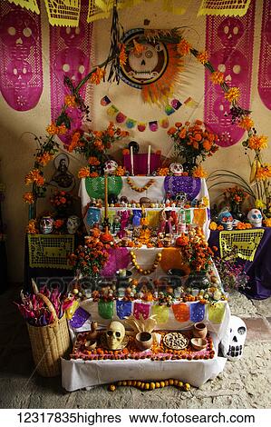 Stock Photograph - Day of the Dead celebrations; Oaxaca, Mexico. Fotosearch