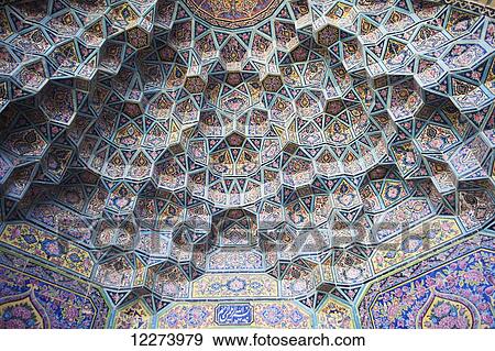 Decorated stalactites (muqarnas), Nasir al-Mulk mosque; Shiraz, Iran View Large Photo Image Stock Photo - Decorated stalactites (muqarnas), Nasir al-Mulk mosque; Shiraz, Iran. Fotosearch