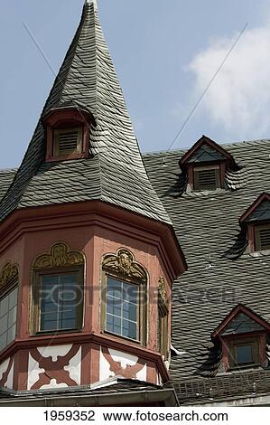 Stock Image - Detail Of A Reconstructed 15Th Century House On The Romerberg In Frankfurt Am Main, Germany. Fotosearch