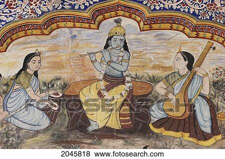 Detail Of Paintings Along The Courtyard Of The Nawalgarh Podar Haveli Museum, Nawalgarh, Rajasthan, India View Large Photo Image Stock Photo - Detail Of Paintings Along The Courtyard Of The Nawalgarh Podar Haveli Museum, Nawalgarh, Rajasthan, India. Fotosearch