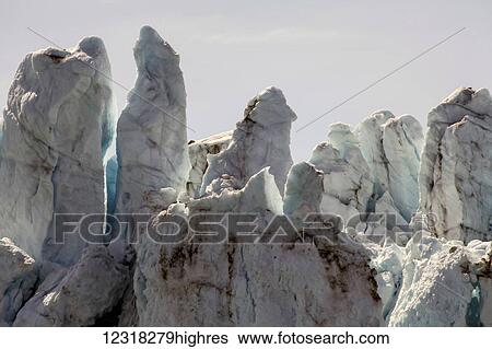 Stock Photograph - Detail of Sawyer Glacier, Tracy Arm, Southeast Alaska; Alaska, United States of America. Fotosearch