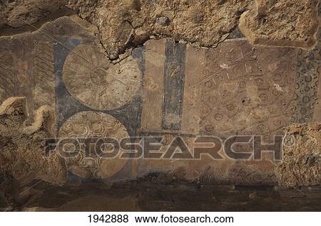 Stock Photo - Details Of A Fresco In A Chamber Adjacent To The Niche Of The Small Buddha (Destroyed By The Taliban In 2001) In Bamiyan, Bamian Province, Afghanistan. Fotosearch