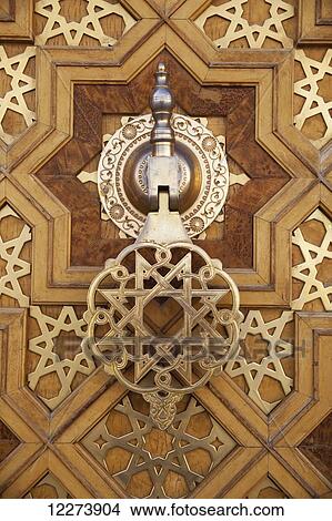 Picture - Door knocker, Saparmurat Niyazov (Turkmenbashi) mosque, near Ashgabat; Turkmenistan. Fotosearch