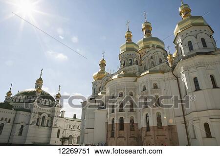 Stock Image - Dormition Cathedral at the Pechersk Lavra (Caves Monastery); Kiev, Ukraine. Fotosearch
