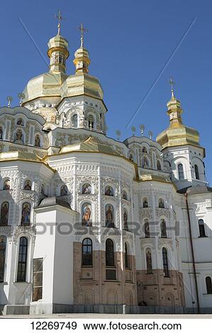 Stock Photo - Dormition Cathedral at the Pechersk Lavra (Caves Monastery); Kiev, Ukraine. Fotosearch