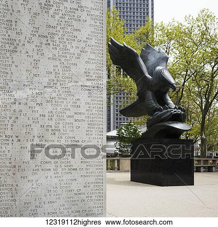 Stock Photograph - Eagle Battery, Vietnam Memorial; New York City, New York, United States of America. Fotosearch