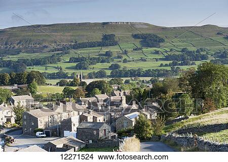 Early morning over Gayle, near Hawes, in the Yorkshire Dales National Park; North Yorkshire, England View Large Photo Image Picture - Early morning over Gayle, near Hawes, in the Yorkshire Dales National Park; North Yorkshire, England. Fotosearch