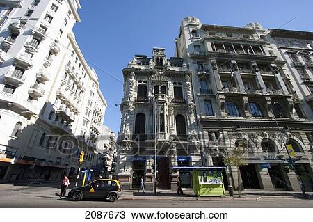 Stock Image - Edificio Cine Rex, Palacio Uriarte De Heber & Palacio Brasil, Montevideo, Uruguay. Fotosearch