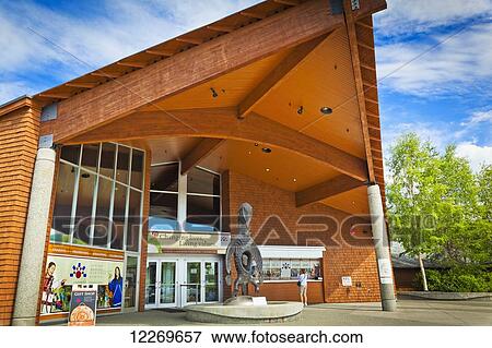 Entrance of Alaska Native Heritage Center in Anchorage, Southcentral Alaska, Summer. View Large Photo Image Stock Photo - Entrance of Alaska Native Heritage Center in Anchorage, Southcentral Alaska, Summer.. Fotosearch