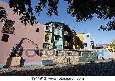 Stock Image - 'esperando La Barca' (Awaiting The Barge), Bas Relief By Roberto Juan Capurro In Calle Caminito Street-Museum, Barrio La Boca, Buenos Aires, Capital Federal, Argentina. Fotosearch