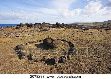 Fallen Moai By Akahanga, Rapa Nui (Easter Island), Chile View Large Photo Image Stock Image - Fallen Moai By Akahanga, Rapa Nui (Easter Island), Chile. Fotosearch