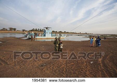 Ferry Over The Bani River, Mali View Large Photo Image Stock Image - Ferry Over The Bani River, Mali. Fotosearch