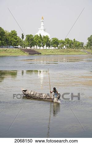 Fisherman And Vishwa Shanti Stupa, Vaishali, Bihar, India View Large Photo Image Stock Image - Fisherman And Vishwa Shanti Stupa, Vaishali, Bihar, India. Fotosearch
