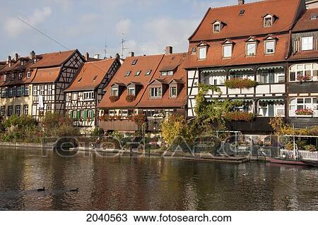Fishermen's Cottages In Klein-Venedig Along The Regnitz River, Bamberg, Bavaria, Germany View Large Photo Image Stock Image - Fishermen's Cottages In Klein-Venedig Along The Regnitz River, Bamberg, Bavaria, Germany. Fotosearch