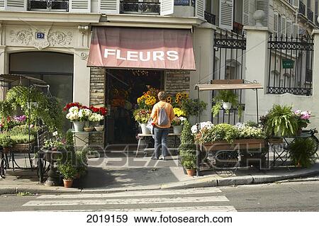 Stock Photo - Flower Shop, Paris, France. Fotosearch