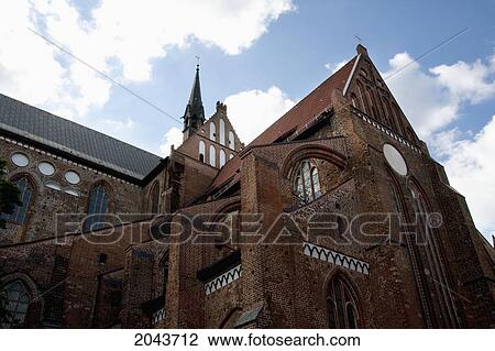 Stock Image - Flying Buttresses Of The Church Of St. George, Wismar, Germany. Fotosearch