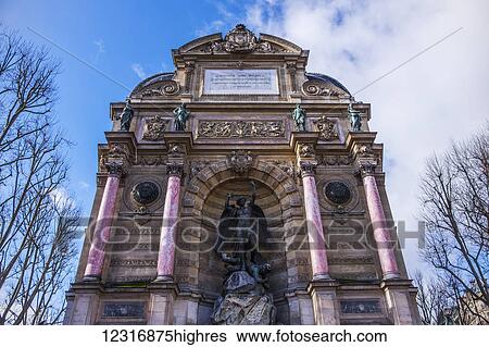 Fontaine Saint-Michel; Paris, France View Large Photo Image Stock Photograph - Fontaine Saint-Michel; Paris, France. Fotosearch