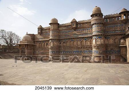 Fort: Man Singh Palace, Gwalior, Madhya Pradesh, India View Large Photo Image Stock Photo - Fort: Man Singh Palace, Gwalior, Madhya Pradesh, India. Fotosearch