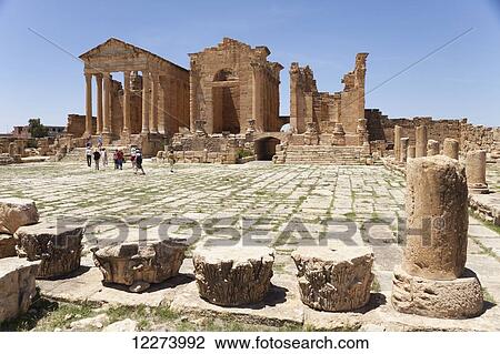 Forum and Temples of Juno, Jupiter and Minerva; Sbeitla, Tunisia View Large Photo Image Stock Image - Forum and Temples of Juno, Jupiter and Minerva; Sbeitla, Tunisia. Fotosearch