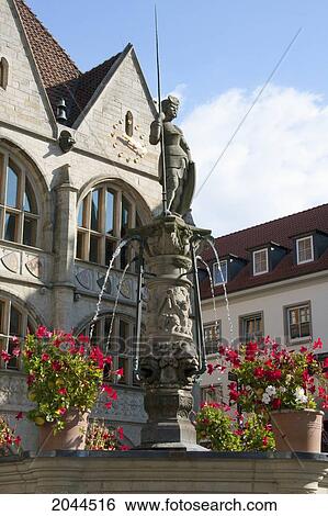Fountain On The Market Square, Hildesheim, Lower Saxony, Germany View Large Photo Image Stock Photograph - Fountain On The Market Square, Hildesheim, Lower Saxony, Germany. Fotosearch