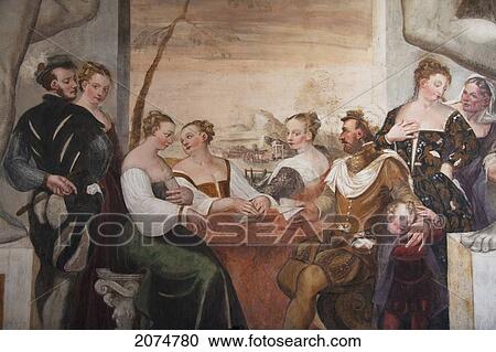 Fresco In The Main Hall Of Villa Caldogno, Caldogno, Italy View Large Photo Image Stock Image - Fresco In The Main Hall Of Villa Caldogno, Caldogno, Italy. Fotosearch