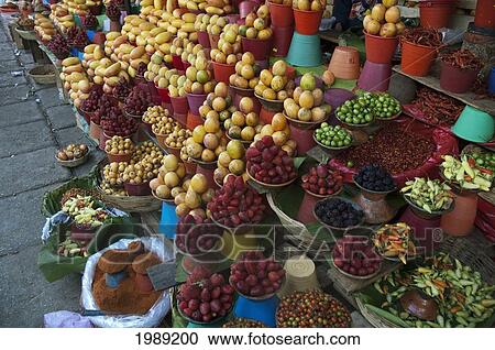 Stock Image - Fruits For Sale At The Market, San Cristobal De Las Casas, Chiapas, Mexico. Fotosearch