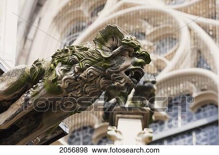 Stock Photo - Gargoyle Gutter Spout Of Aachen Cathedral, Aachen, Germany. Fotosearch