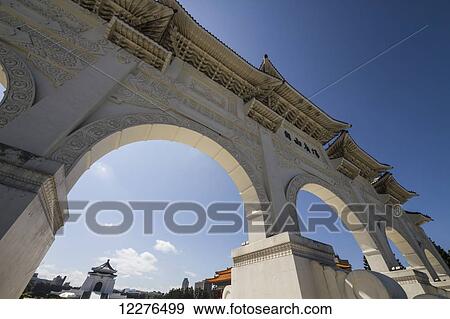 Gate to the Chiang Kai-shek Memorial Hall; Taipei, Taiwan View Large Photo Image Stock Photo - Gate to the Chiang Kai-shek Memorial Hall; Taipei, Taiwan. Fotosearch
