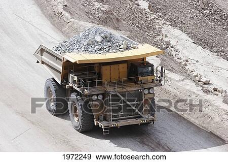 Stock Photo - Giant Truck Laden With Ore At Chuquicamata, The Largest Open Pit Copper Mine In The World, Antofagasta Region, Chile. Fotosearch