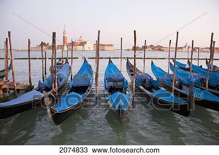 Gondolas At Dusk, Venice, Italy View Large Photo Image Stock Image - Gondolas At Dusk, Venice, Italy. Fotosearch