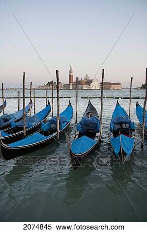 Stock Photography - Gondolas At Dusk, Venice, Italy. Fotosearch